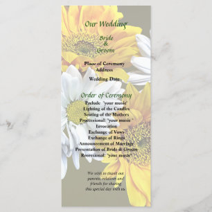 Sunflowers and Daisies Wedding Program