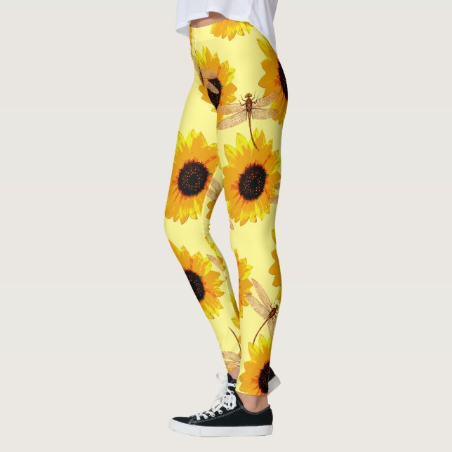 Sunflowers And Dragonflies,   Leggings (Left)