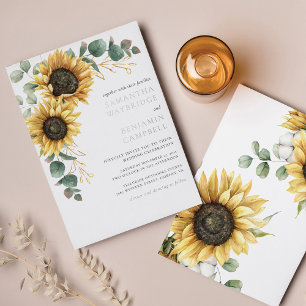Sunflowers and Eucalyptus Rustic Wedding Silver