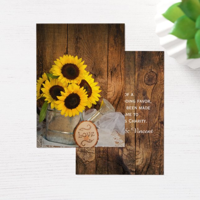 Sunflowers and Garden Watering Can Wedding Charity (Desk)