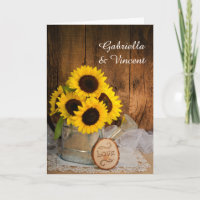 Sunflowers and Garden Watering Can Wedding Invite