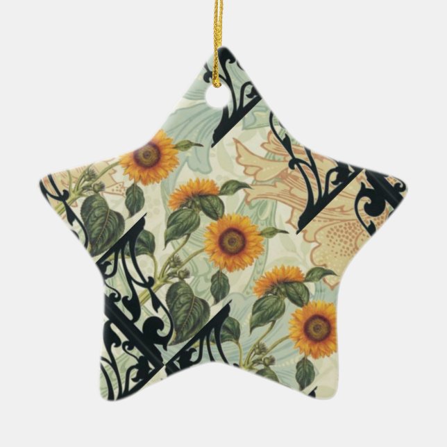 Sunflowers and iron ceramic tree decoration (Front)