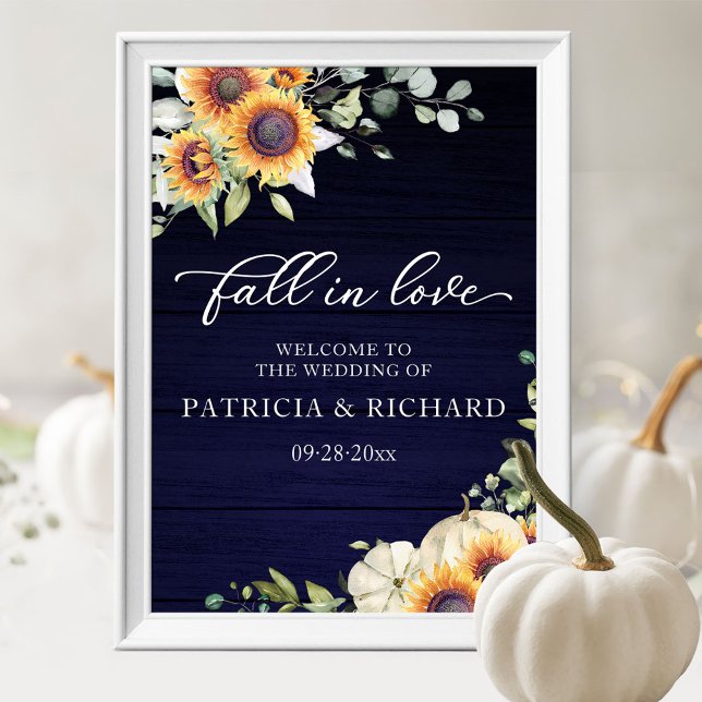 Sunflowers and Pumpkin Fall Wedding Welcome Sign (Creator Uploaded)