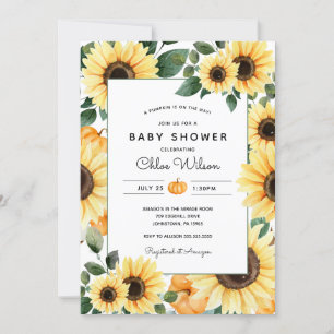 Sunflowers and Pumpkins Baby Shower Invitation