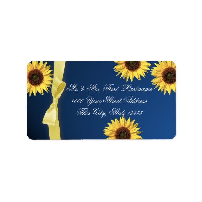Sunflowers and Ribbon Label (Front)