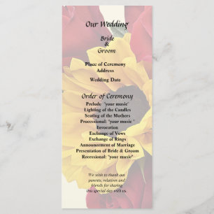 Sunflowers and Roses Bouquet Program