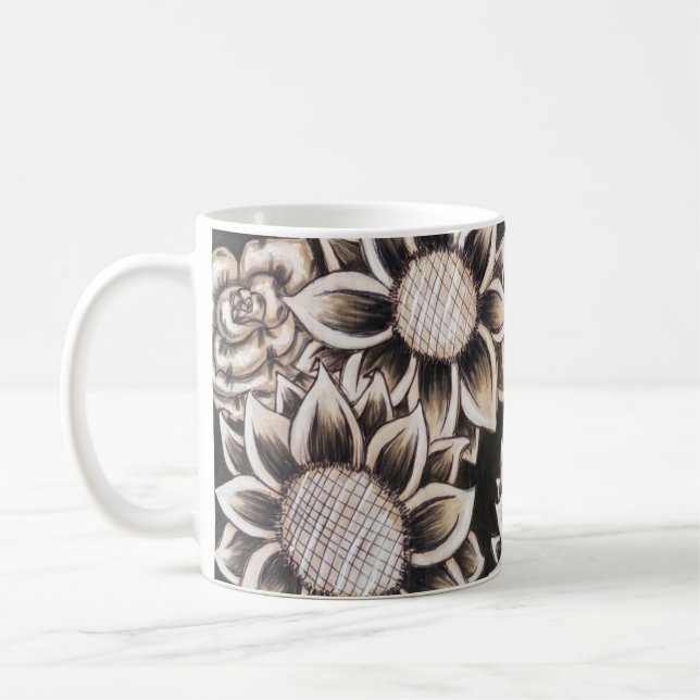 Sunflowers and Roses Mug (Left)