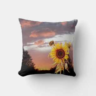 SUNFLOWERS AND SUMMER SUNSET CUSHION