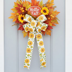 Sunflowers and text satin ribbon