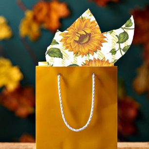 Sunflowers and text tissue paper