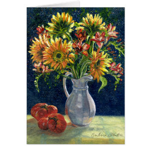 "Sunflowers and Tomatoes" Blank Note Card