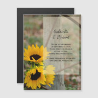 Sunflowers and Wagon Wheel Wedding Save the Date