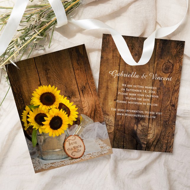 Sunflowers and Watering Can Wedding Save the Date Invitation (Creator Uploaded)