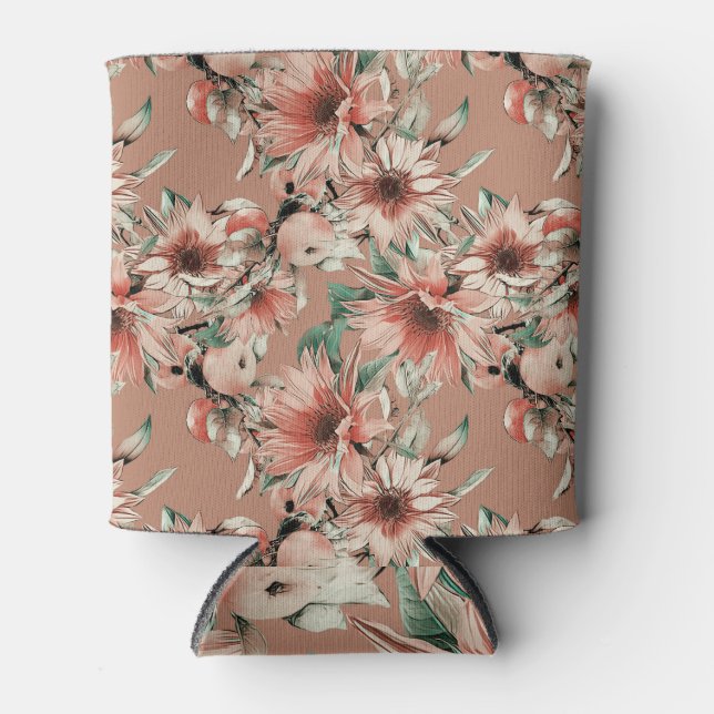 Sunflowers, apples: autumn watercolor pattern can cooler (Front)