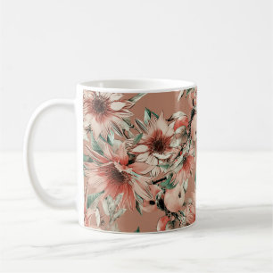 Sunflowers, apples: autumn watercolor pattern coffee mug