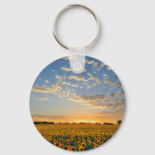 Sunflowers at Sunset Key Ring