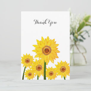 Sunflowers Authentic Hand Drawing Thank You Card