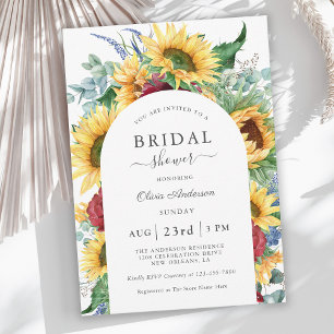 Sunflowers Autumn Floral Bridal Shower Invitation