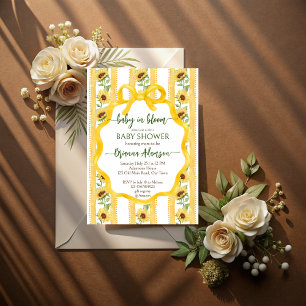 Sunflowers baby in bloom baby shower template