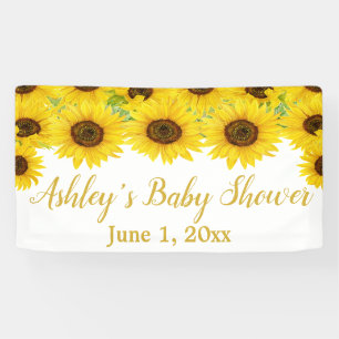 Sunflowers Baby Shower Backdrop Boho Floral Prop Banner