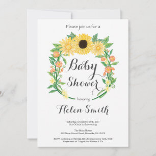 Sunflowers Baby Shower Invitation