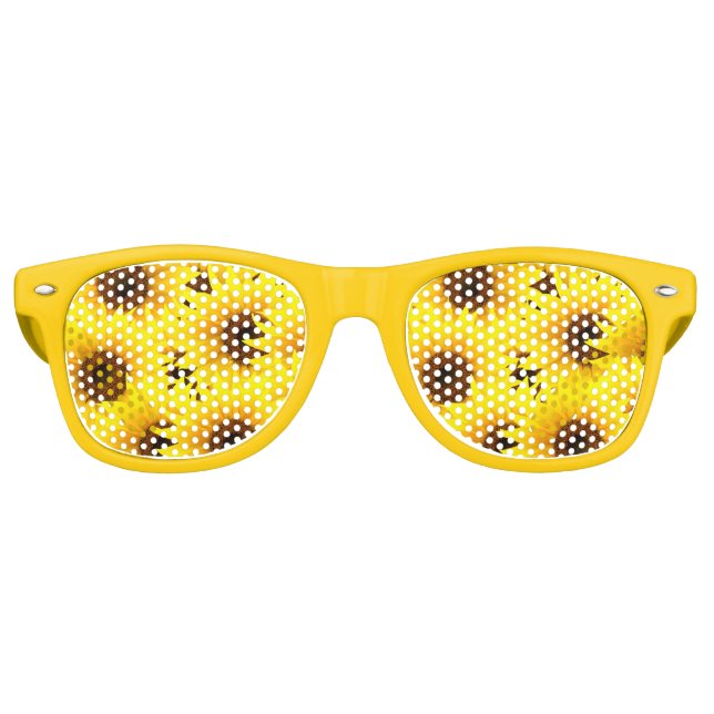 Sunflowers background retro sunglasses (Front)