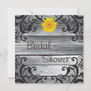 Sunflowers Barn Wood Collection Bridal Shower Invitation