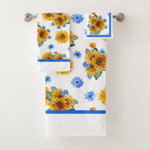 Sunflowers bath towel set