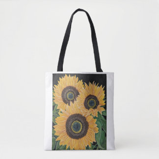 Sunflowers beach/grocery/work tote bag