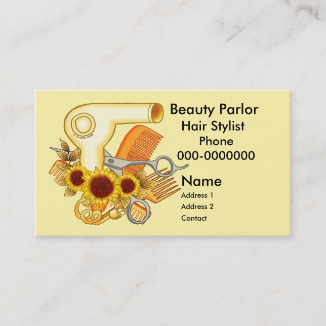 Sunflowers Beautician Appointment Card (Front)