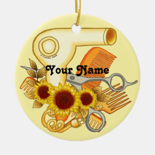 Sunflowers Beautician Ceramic Ornament