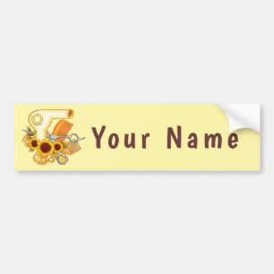 Sunflowers Beautician custom name Bumper Sticker