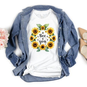 Sunflowers Bees Bee You Cute Trendy Inspirational T-Shirt