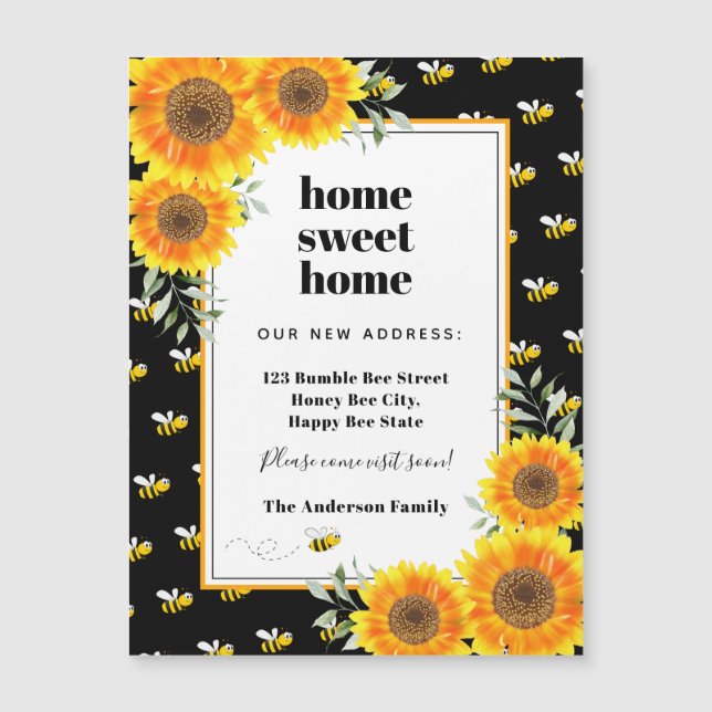 Sunflowers black bumble bees new home moving (Front)