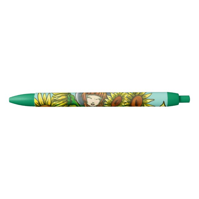 Sunflowers Black Ink Pen (Front)