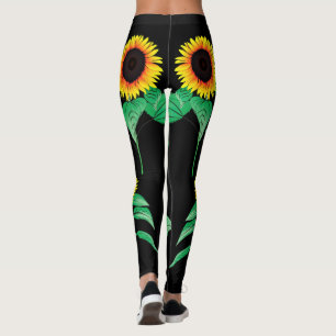 Sunflowers Black Leggings