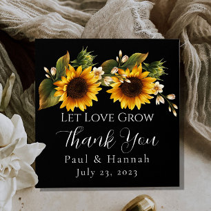 Sunflowers Black Wedding Bridal Favour Seeds Envelope