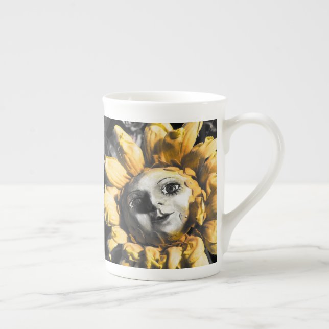 Sunflowers - Blood Tea and Red String Bone China Mug (Right)