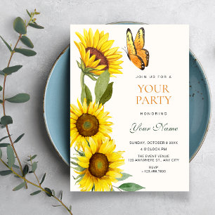 Sunflowers bloom invitation