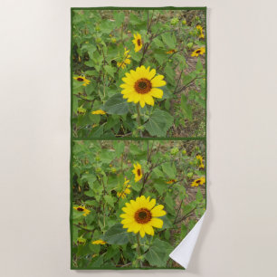 Sunflowers Blowing In The Wind, Beach Towel