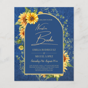 Sunflowers BLUE Nuestra Boda Spanish Wedding Flyer