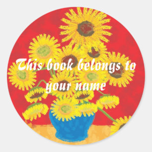 Sunflowers, Book Label