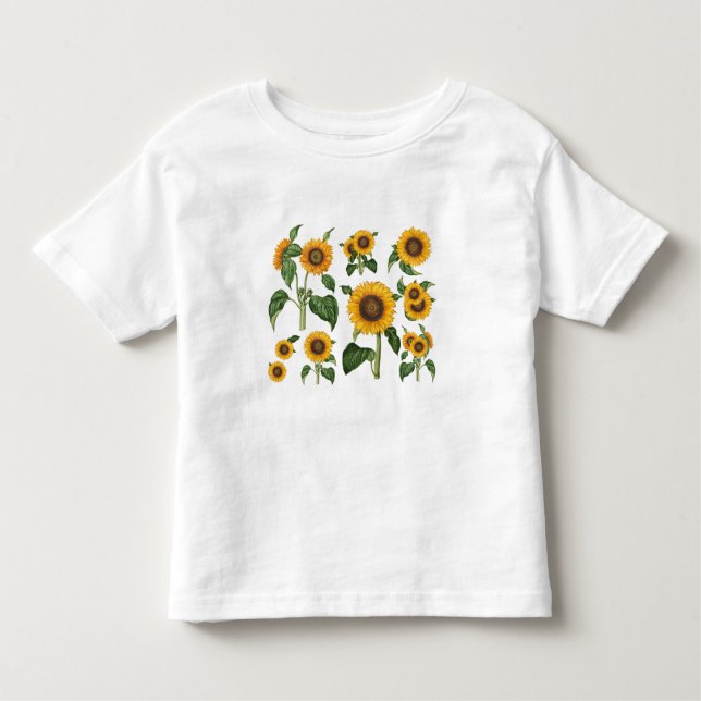 Sunflowers Botanical Greenery Toddler T-Shirt (Front)