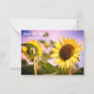 Sunflowers Botanical Photo Save the Date Birthday Card