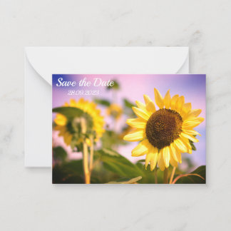 Sunflowers Botanical Photo Save the Date Birthday Card
