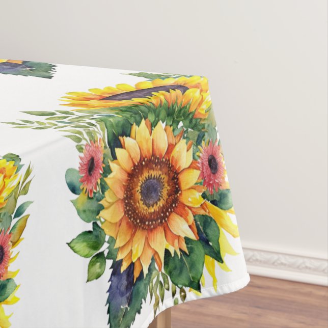 Sunflowers Bouquet - French Country Home Decor Tablecloth (In Situ)