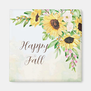 Sunflowers bouquet with customisable text  magnet