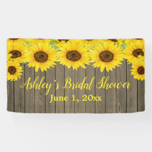 Sunflowers Bridal Shower Backdrop Rustic Wood Prop Banner
