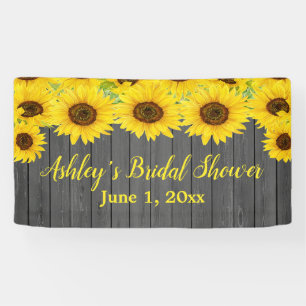 Sunflowers Bridal Shower Backdrop Rustic Wood Prop Banner