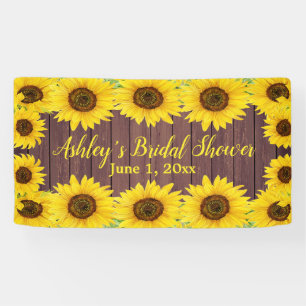 Sunflowers Bridal Shower Backdrop Rustic Wood Prop Banner